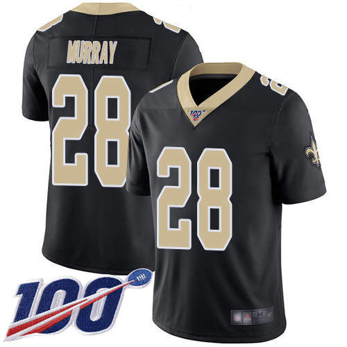 Men New Orleans Saints Limited Black Latavius Murray Home Jersey NFL Football #28 100th Season Vapor Untouchable Jersey